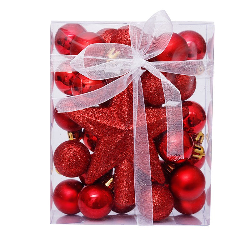 Wholesale 30PCS Christmas Ball Tree Top Star Gift Box Plastic Decorations